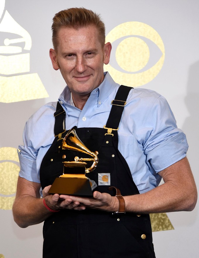 Rory Lee Feek Clutching A Grammy Award