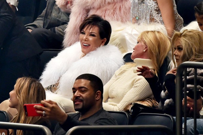 Kris Jenner And Melanie Griffith Share A Laugh At Yeezy Show