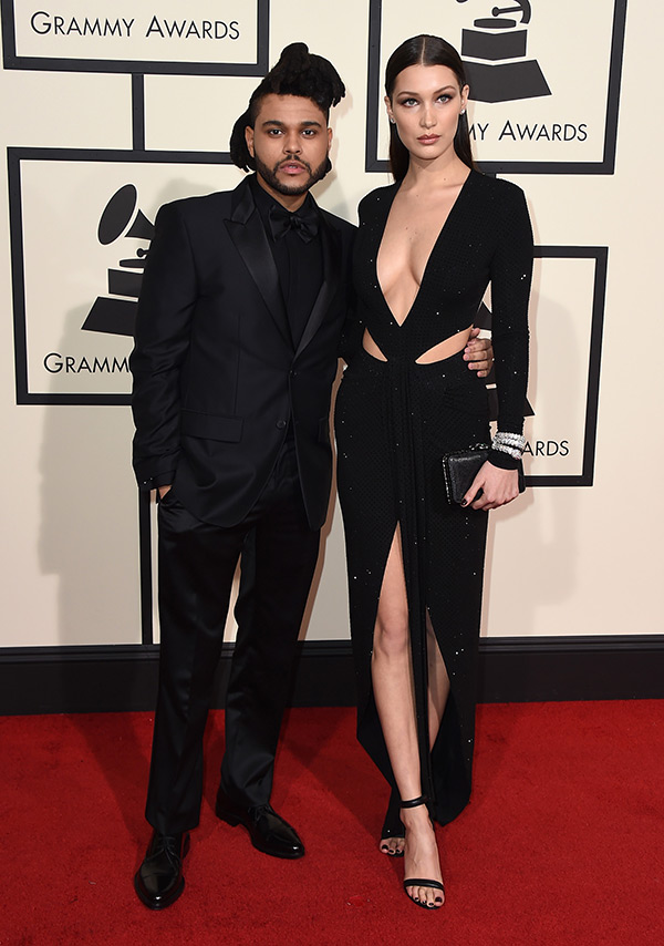 Bella Hadid Coordinates With The Weeknd At The 2016 Grammys