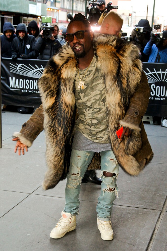 Wale Showing Up To The Yeezy Show Donned In Fur