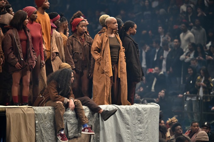 Models On The Catwalk Draped In Yeezy