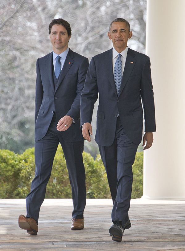 Justin Trudeau and his American counterpart Barack Obama