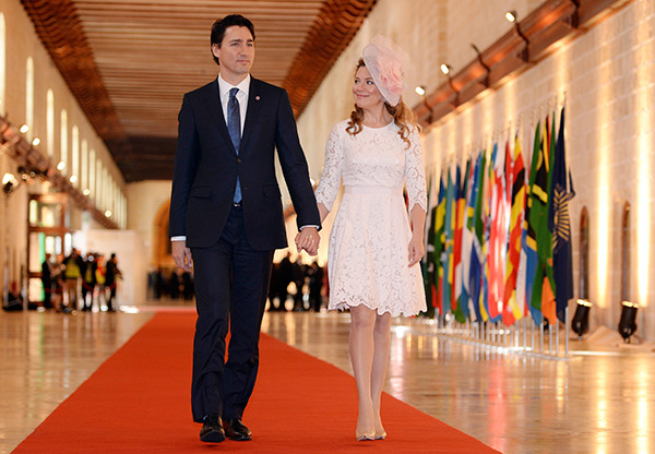 Justin-Trudeau and wife Sophie Gregoire at an event