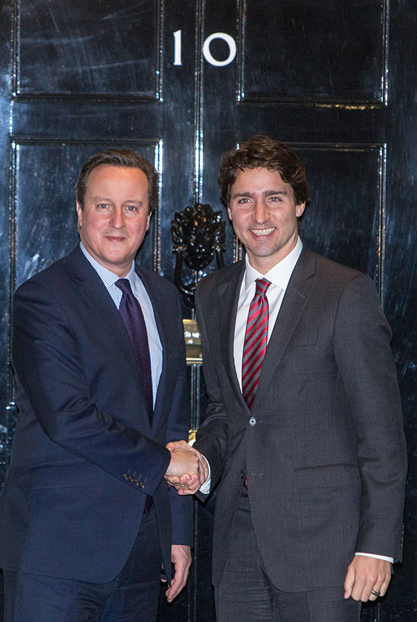 Justin-Trudeau meets British Prime Minister David Cameron