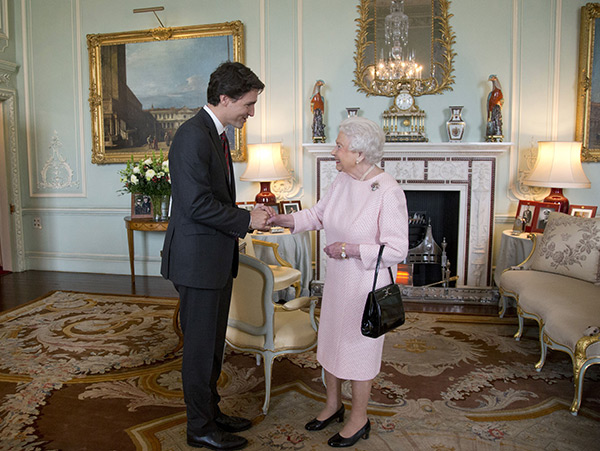 Justin Trudeau meets Queen Elizabeth II