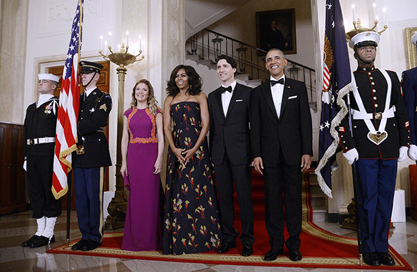 Justin Trudeau at a White House state dinner
