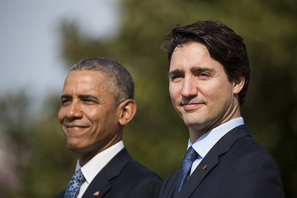 Justin Trudeau and Barack Obama look handsome