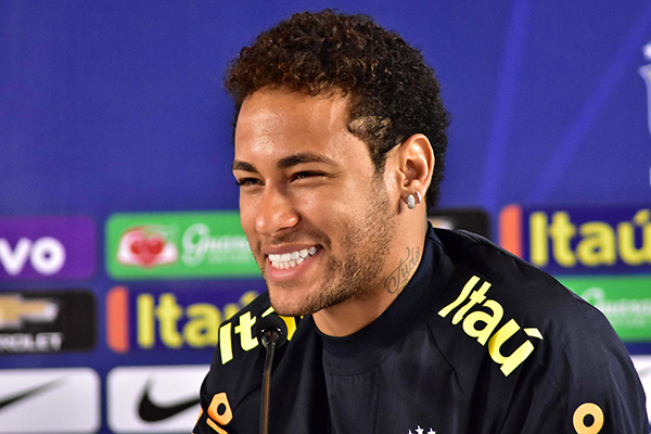 Neymar looks thrilled