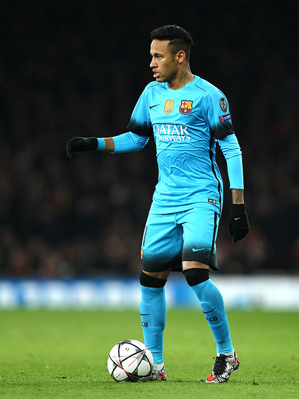 Neymar in a blue uniform