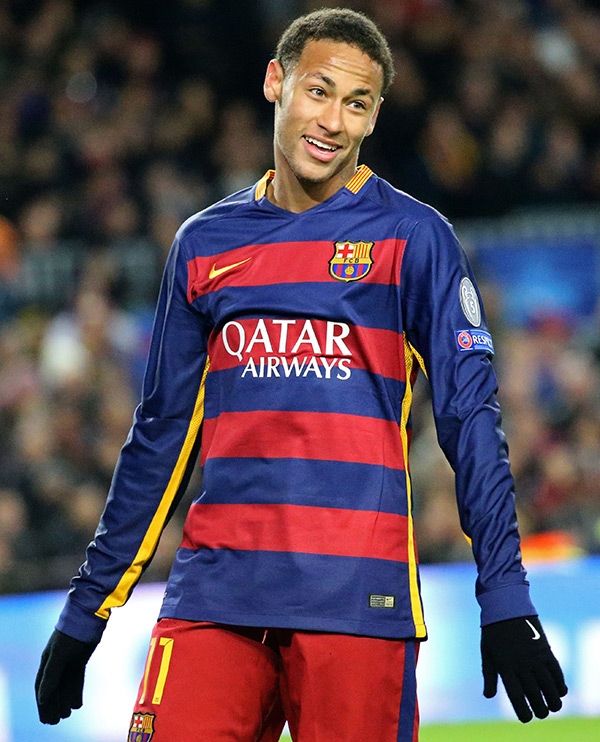 Neymar looks happy