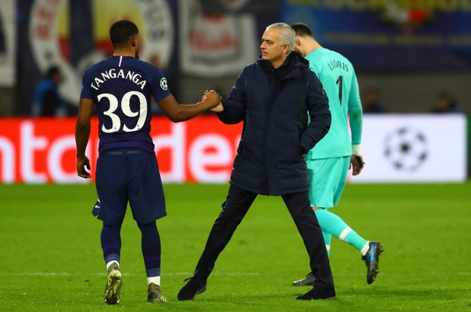Jose Mourinho Shakes Hands With Japhet Tanganga