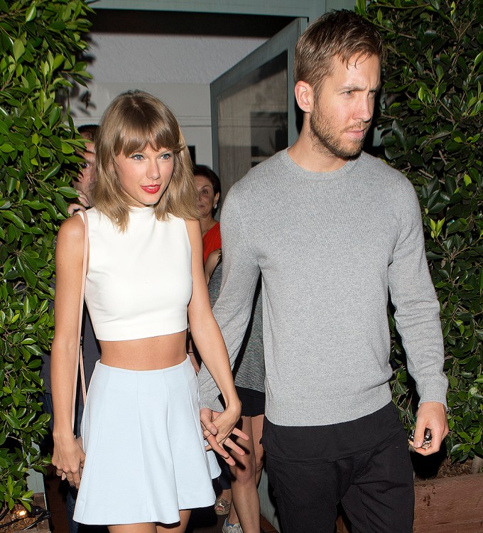 Taylor Swift and DJ Boyfriend Calvin Harris were all smiles as they left their romantic dinner at ‘Giorgio Baldi’ Italian Restaurant in Santa Monica, CA