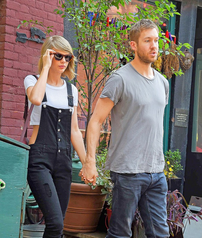 Taylor Swift and Calvin Harris spotted holding hands while leaving The Spotted Pig in the West Village in New York City