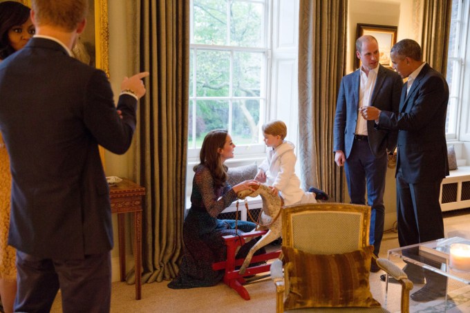 The Royals & Obamas Spend Time At Kensington Palace