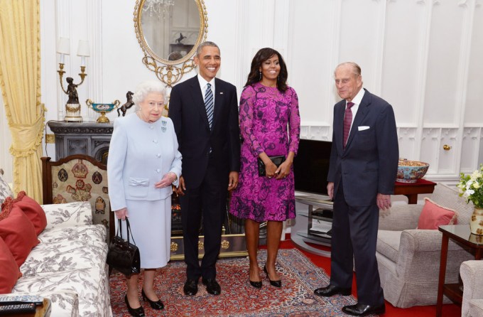 Queen Elizabeth II, Barack Obama, Michelle Obama & Prince Phillip