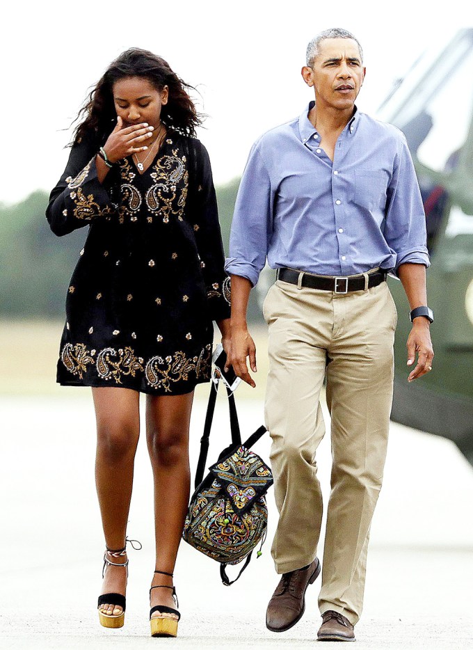 Barack Obama and family return from vacation, Cape Cod, USA – 21 Aug 2016