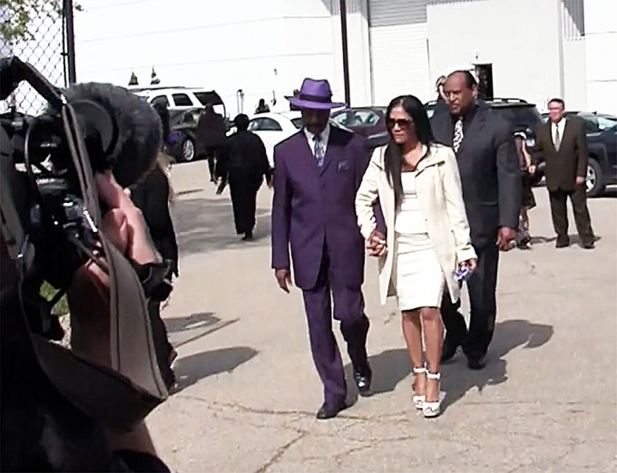 Larry Graham and Prince’s friends hug fans outside the Paisley Park Studios