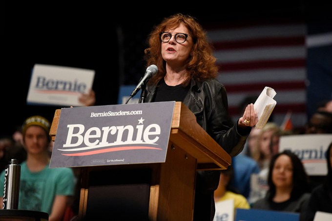 Susan Sarandon Speaks At A Rally For Sen. Bernie Sanders