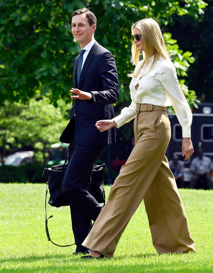 Jared Kushner and Ivanka Trump walking beside each other