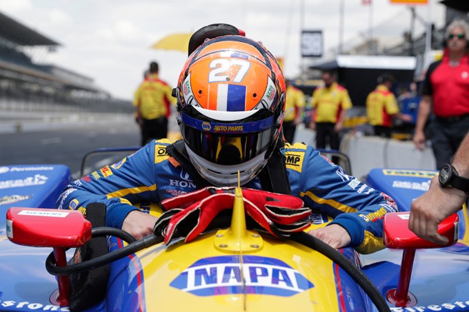 Alexander Rossi Practices For The IndyCar Indy 500 Auto Race In Indianapolis