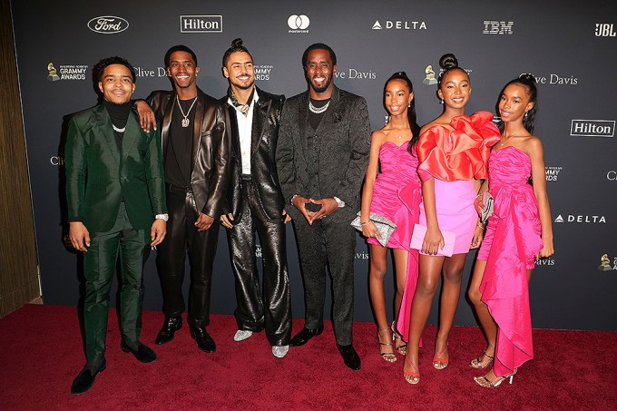 Diddy & His Kids At Clive Davis’ 2020 Pre-Grammy Gala