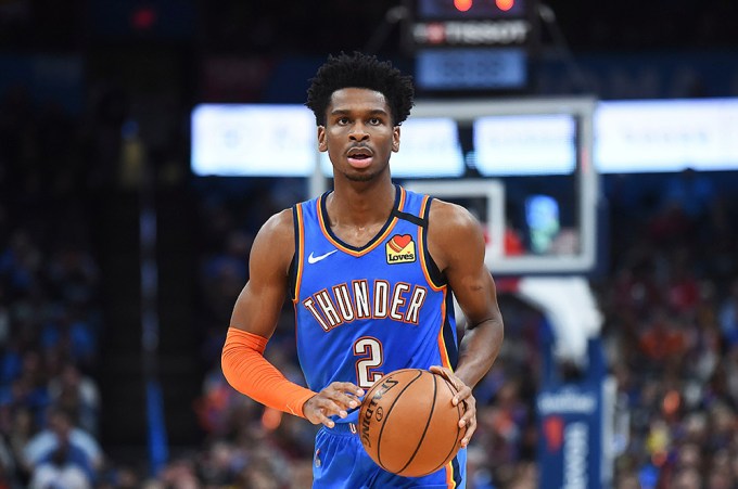 Oklahoma City Guard Shai Gilgeous-Alexander at the Line During a Home Game in 2020