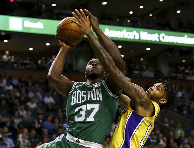 Brandon Ingram Competes Against Boston Celtics In Los Angeles