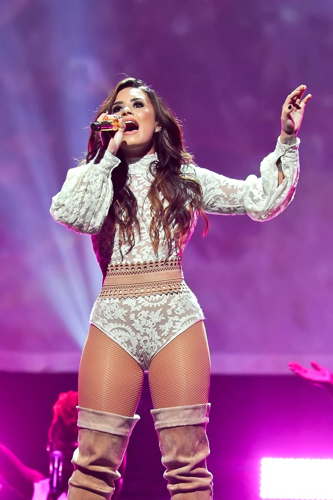 Demi In A Sexy White Body Suit