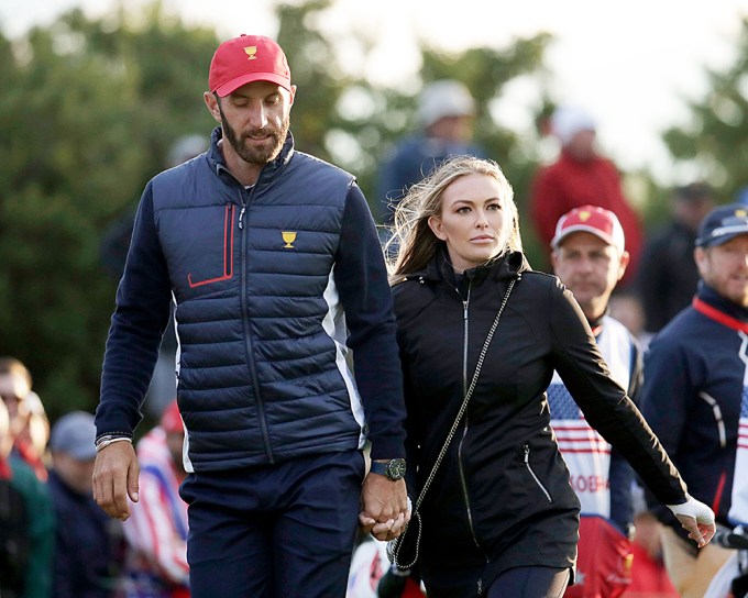 Paulina Gretzky and Dustin Johnson at the Presidents Cup