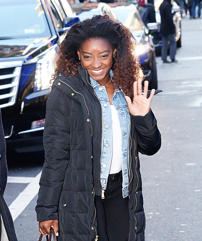 Simone Biles Out And About In NYC