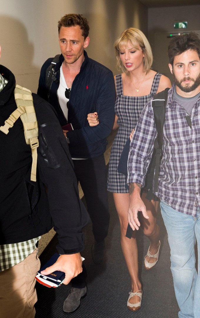 *NO MAIL ONLINE* Taylor Swift and Tom Hiddleston arrive in Australia at Sydney International Airport.