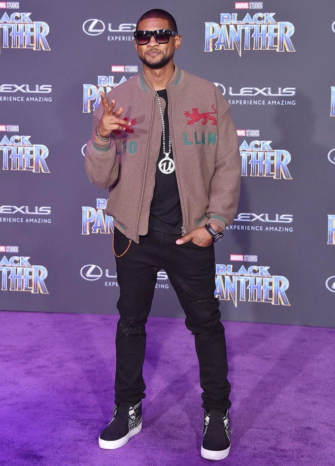 Usher attends the ‘Black Panther’ premiere