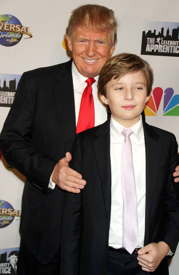 Barron Trump Poses With His Dad
