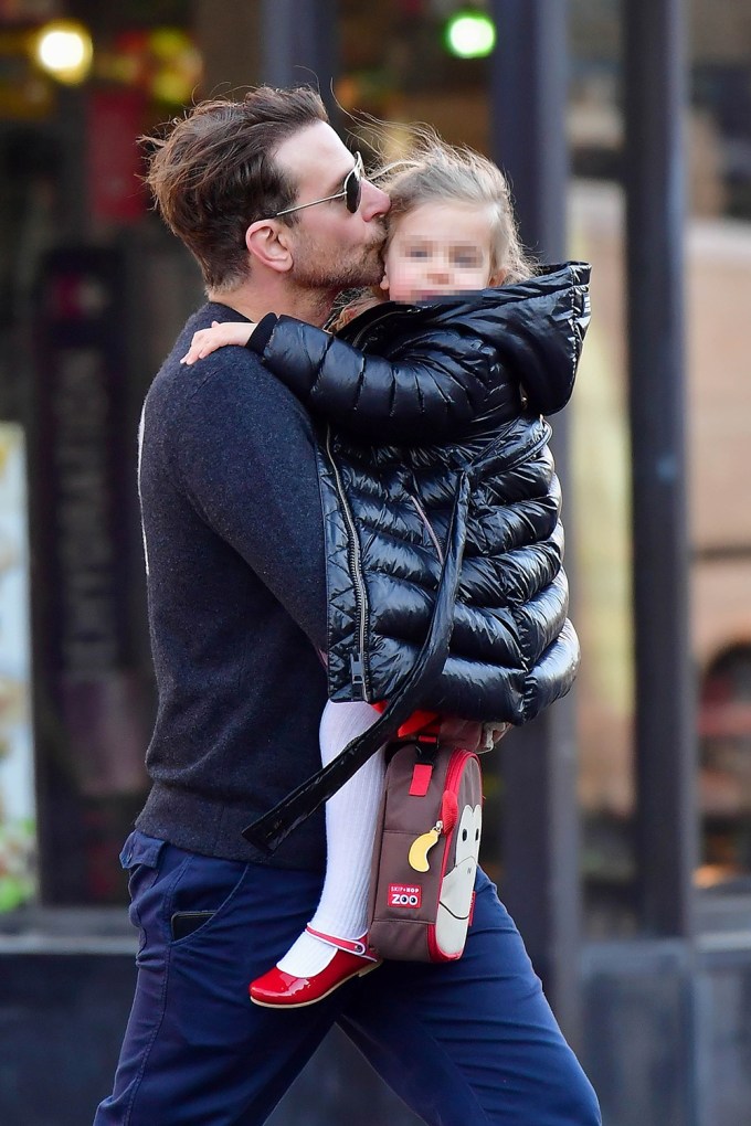 Bradley Cooper Showers Daughter Lea With Kisses