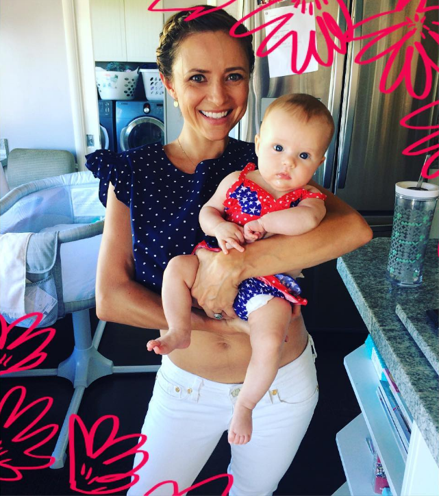 Christine Lakin celebrates the 4th of July with her child