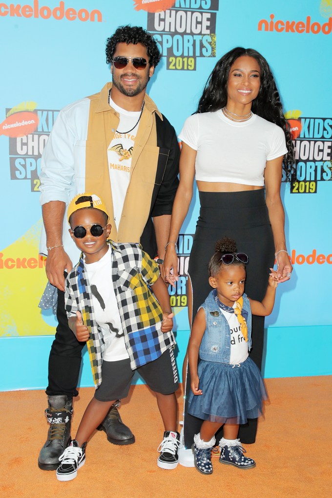 Ciara & Russell Wilson and their kids at the Nickelodeon Kids’ Choice Sports Awards