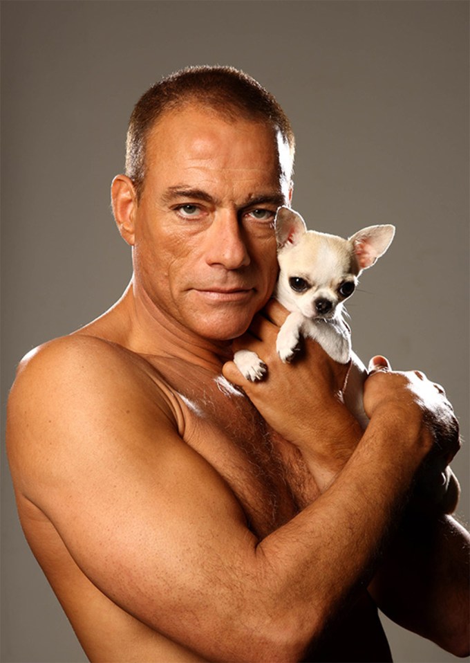 Jean-Claude Van Damme Cuddles a Puppy