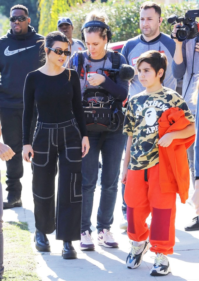 Kourtney Kardashian & Her Kids Go To A Charity Event