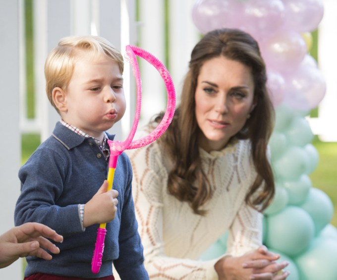 Prince George Blows Bubbles