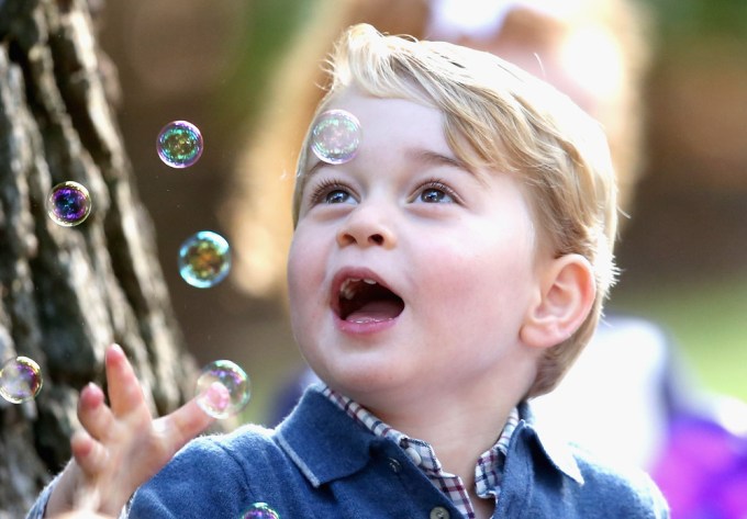 Prince George Captures Some Bubbles