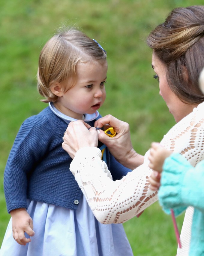 Kate Middleton Buttons Princess Charlotte’s Sweater