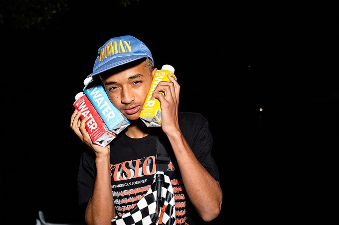 Jaden Smith Poses With Aesthetic Water Boxes
