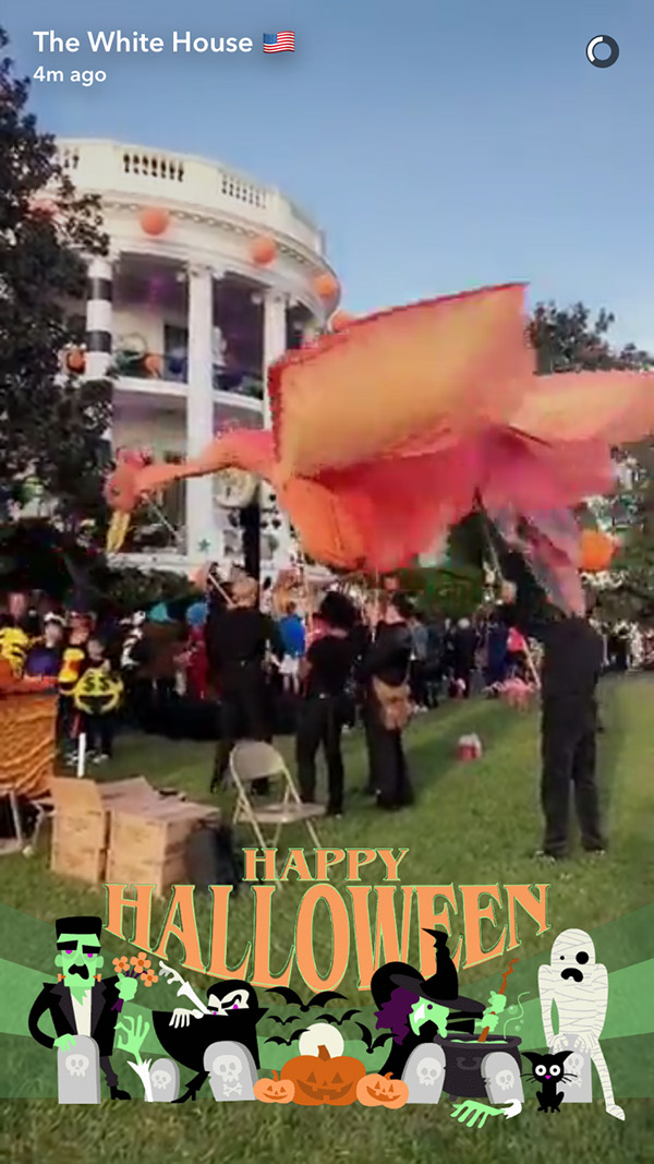 The White House is decorated and ready for Halloween! (Courtesy of Snapchat)