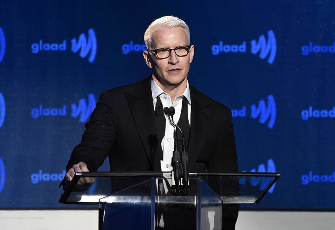 Anderson speaks at the GLAAD Media Awards