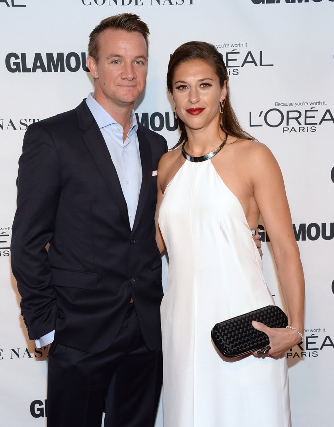 Brian Hollins and Carli Lloyd at the 2015 Glamour Women of the Year Awards