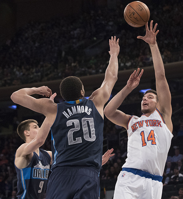 Mavericks Knicks Basketball, New York, USA – 14 Nov 2016