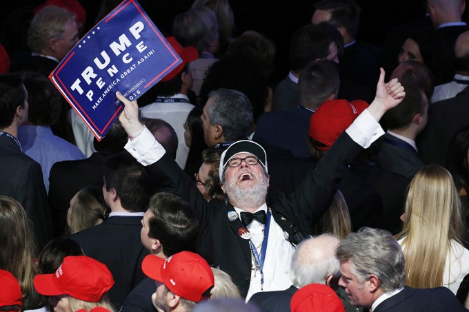 A Man Celebrates During Election Night