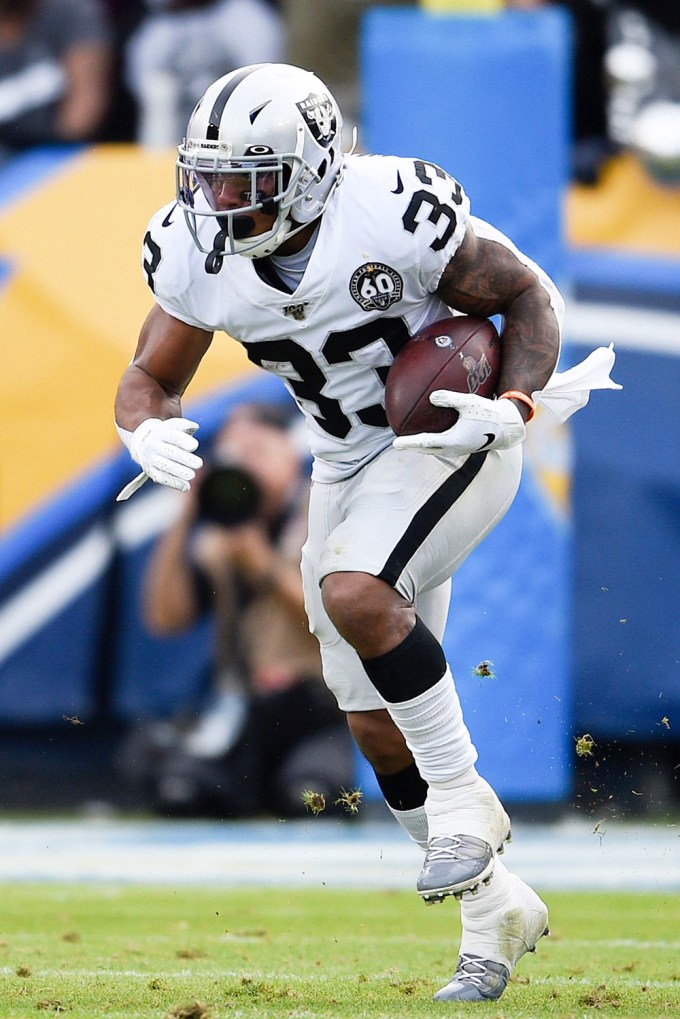 Raiders’ DeAndre Washington on a Run Against the Chargers in 2019
