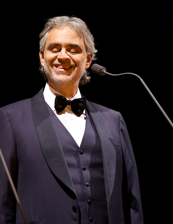Andrea Bocelli smiles