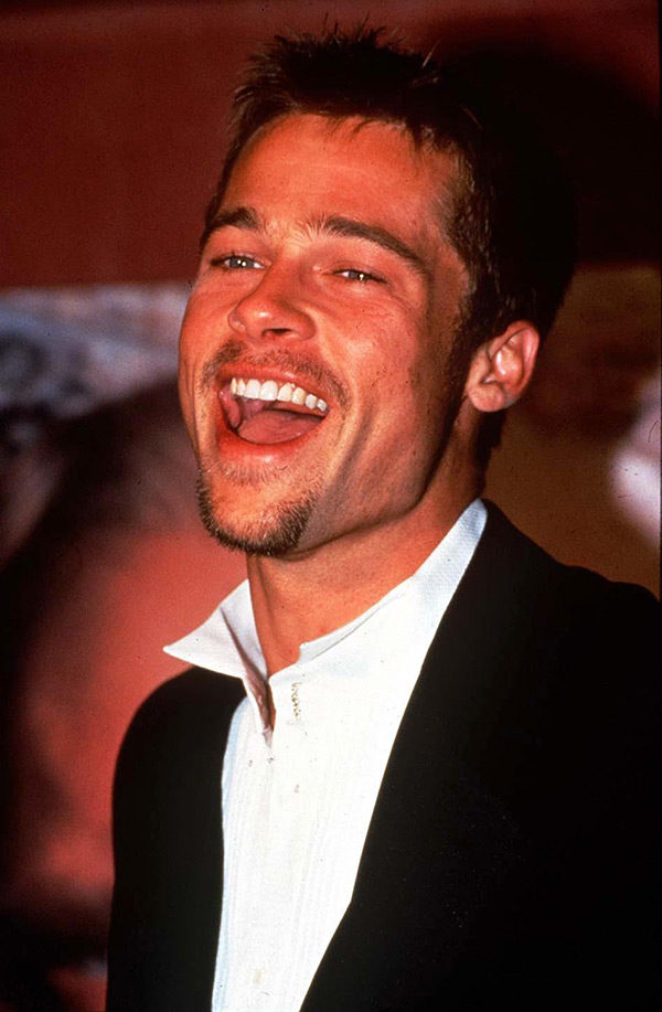 Brad Pitt laughing